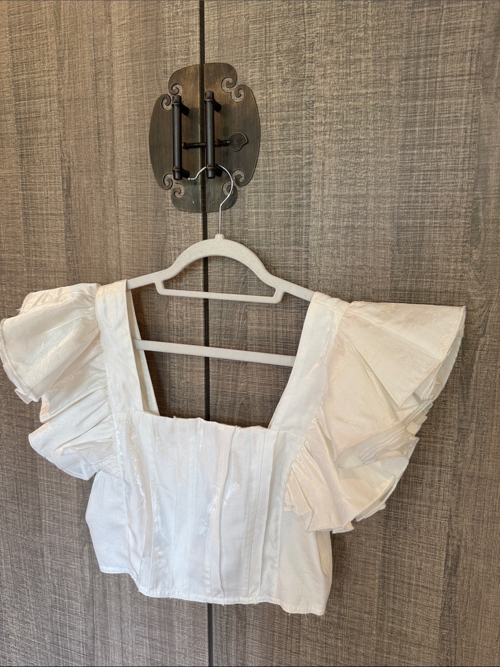 Sofie The Label Ruffle Sleeve Square Neck Crop Top - Picture 13 of 17
